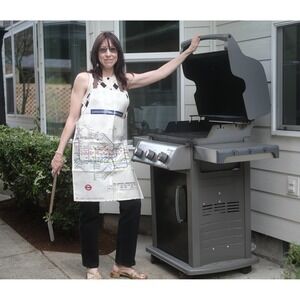 Vintage London Underground Souvenir Unisex Cotton PVC Apron Retro Home Cook
